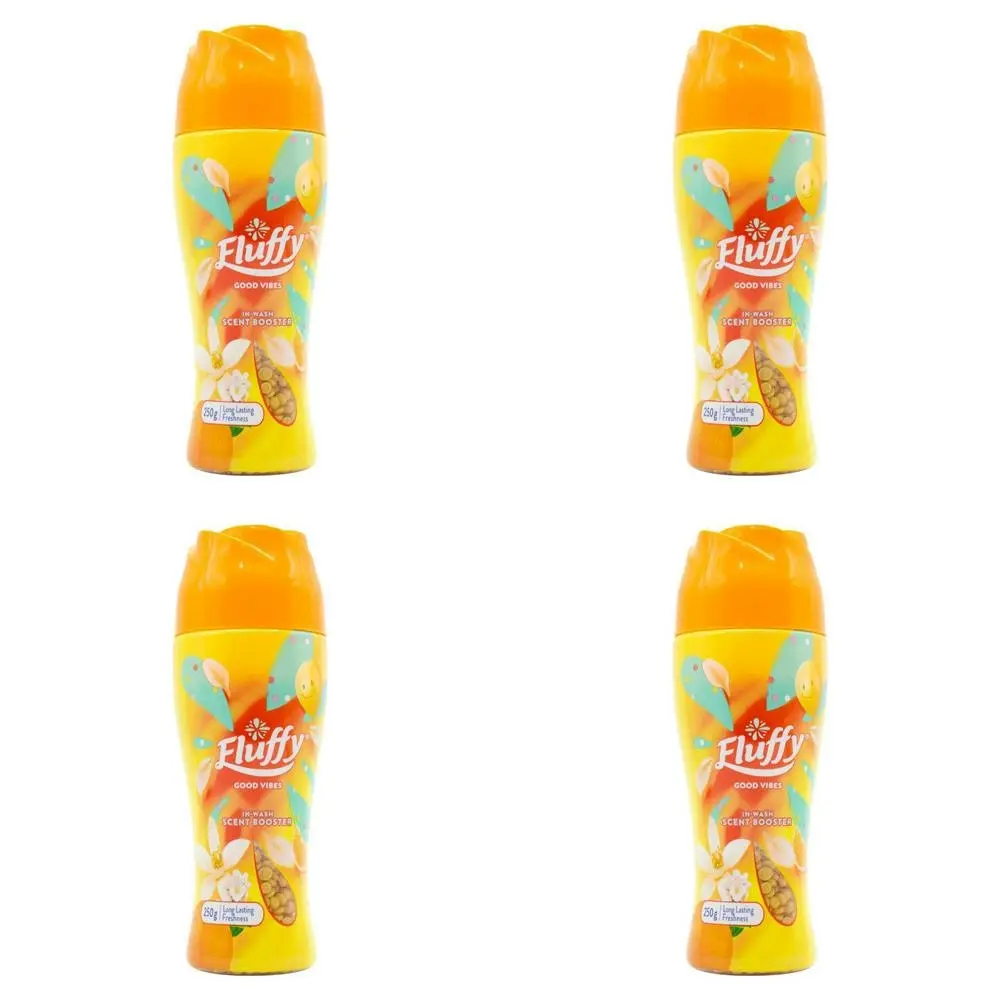 4x Fluffy In-Wash Scent Booster Good Vibes Long-Lasting Laundry Freshness 250g