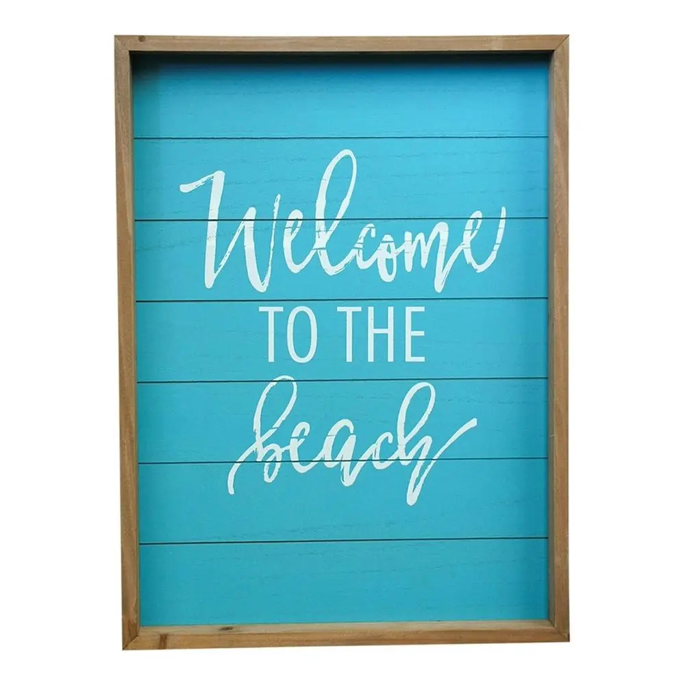 Welcome To The Beach MDF 58cm Sign Board Home Decorative Hanging Signage Display - Home & Garden