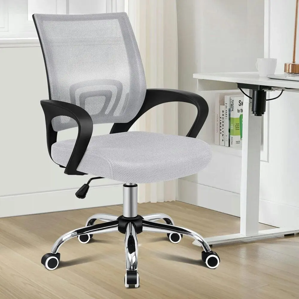 Alfordson Mesh Office Chair Mid Back Black Grey - Furniture