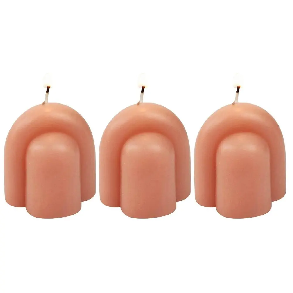 3x Urban Arch 5.5cm Vanilla Scented Candle Home Fragrance Tabletop Decor Rose - Home & Garden