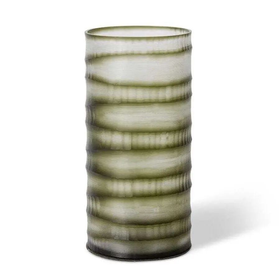 E Style 30cm Glass Giotto Plant/Flower Vase Tabletop Home Decor Dusty Green - Home & Garden