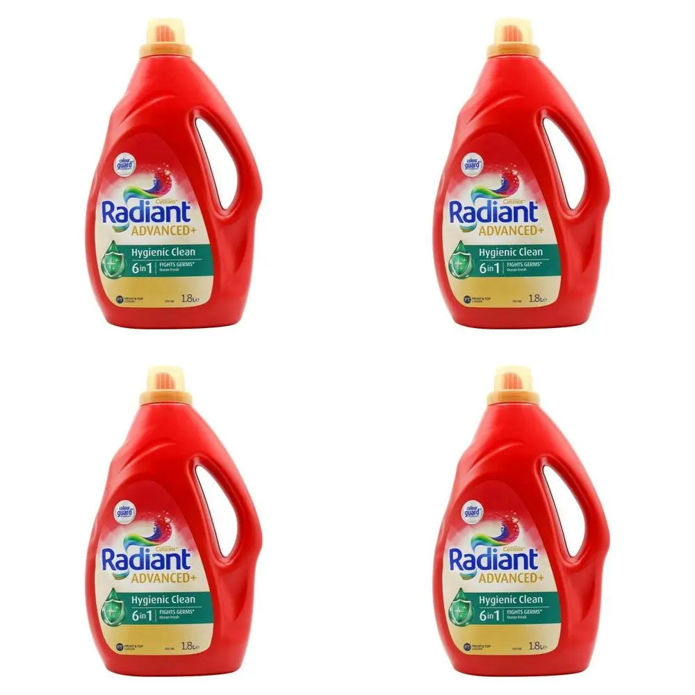 4x Radiant Advanced Laundry Detergent Front & Top Loader Hygienic Fresh 1.8L - Home & Garden