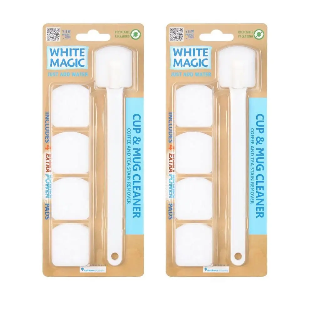 2x White Magic Cleaner Stain Remover w/ 4 Sponges For Coffee/Tea Cup & Mug White - Home & Garden