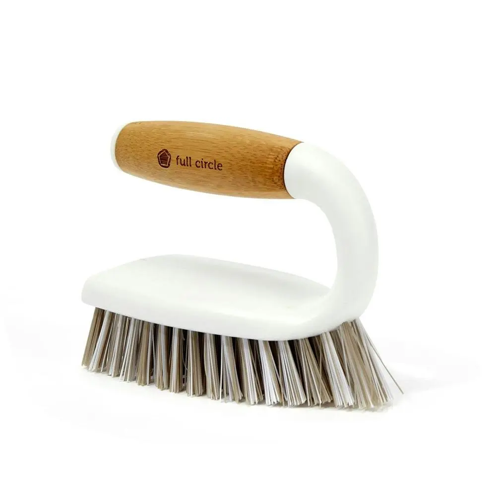 Full Circle All Purpose 13cm Plastic Cleaning Scrub Brush Kitchen/Bathroom White - Home & Garden