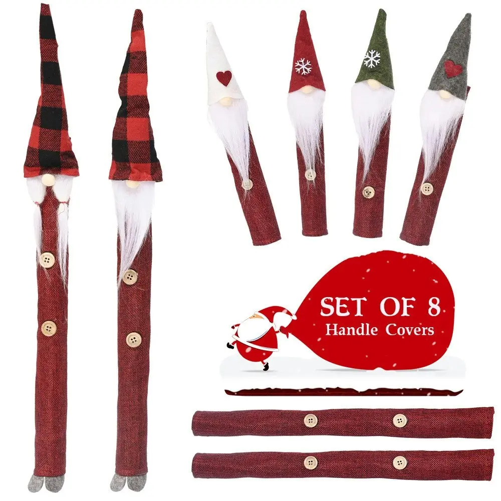 Christmas Refrigerator Handle Covers Door Handle Covers Protector Set of 8 - Home & Garden