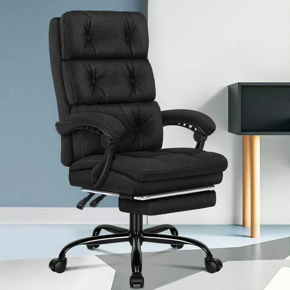 Alfordson Office Chair Executive Fabric Seat Palmer Black - Furniture