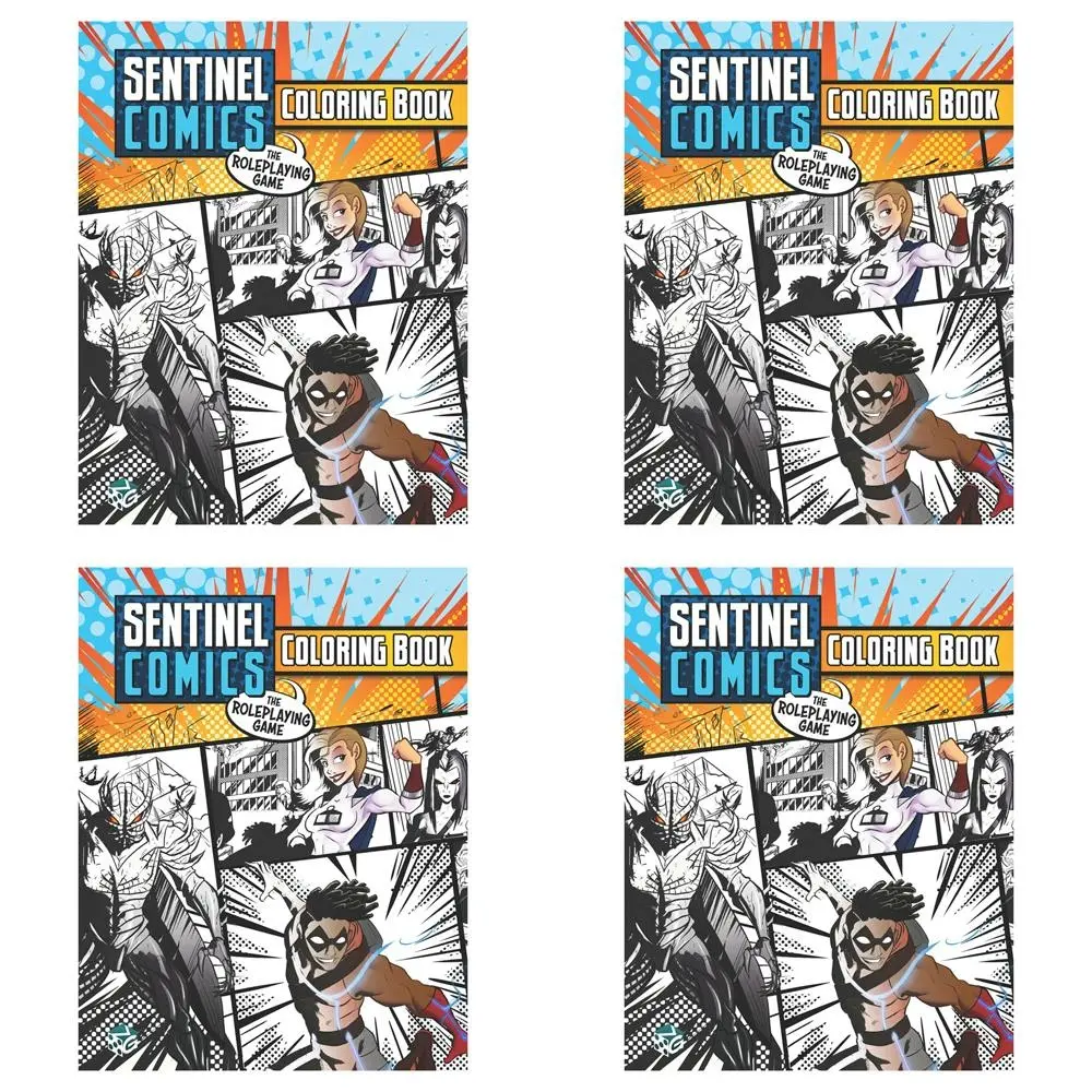 4x Greater Than Games Roleplaying Game Sentinels Comics Colouring Book Kids Art - Toys & Games