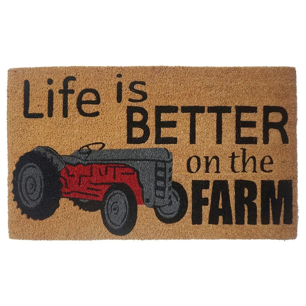 Solemate Latex Backed Coir Better on Farm 45x75cm Slimline Outdoor Doormat - Home & Garden