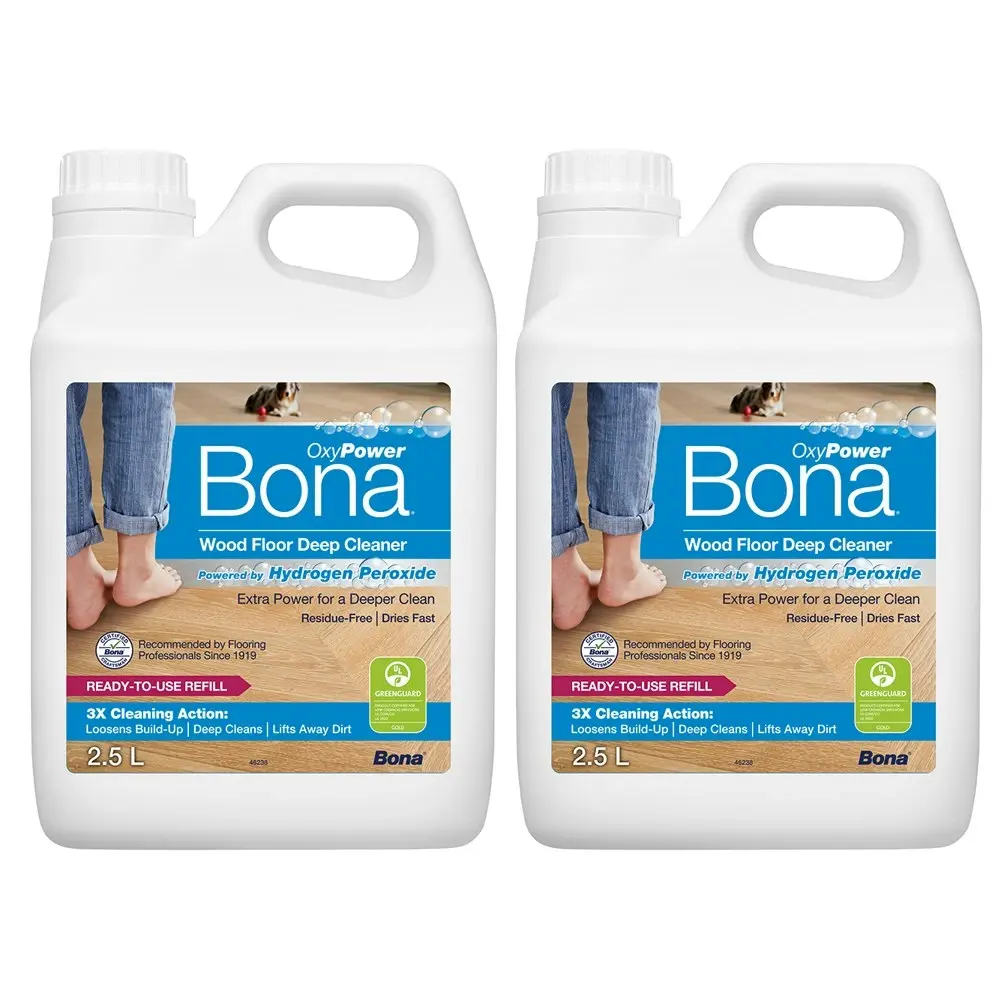 2x Bona 2.5L Wooden Floor Residue Free Deep Surface Cleaner w/Hydrogen Peroxide - Home & Garden