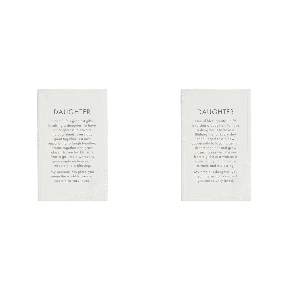 2x Splosh Precious Quote Daughter Ceramic Standing/Hanging Verse Decor WHT 16cm - Home & Garden