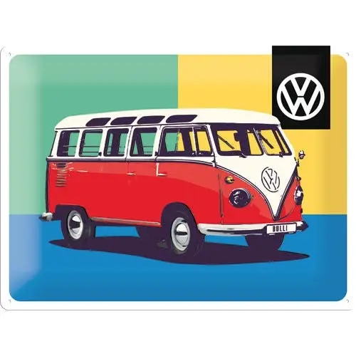 Nostalgic Art VW Bulli Pop Art 30x40cm Large Metal Sign Home Wall Hanging Decor - Home & Garden