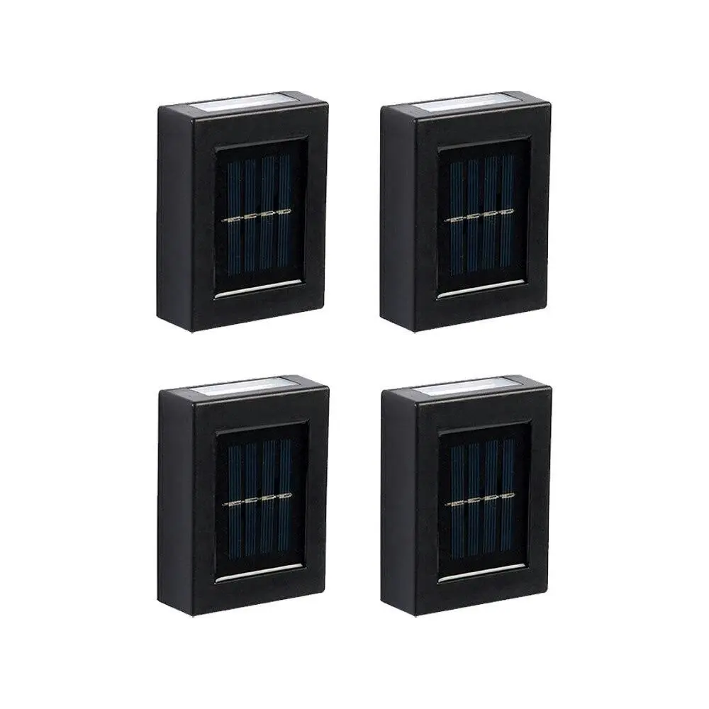 4pc Licht Solar Powered Wall/Fence Outdoor Garden Light Warm White LED 7.5x10cm - Home & Garden