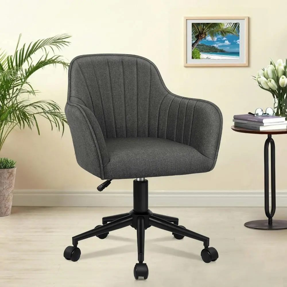Alfordson Office Chair Fabric Armchair Alvis Dark Grey - Furniture