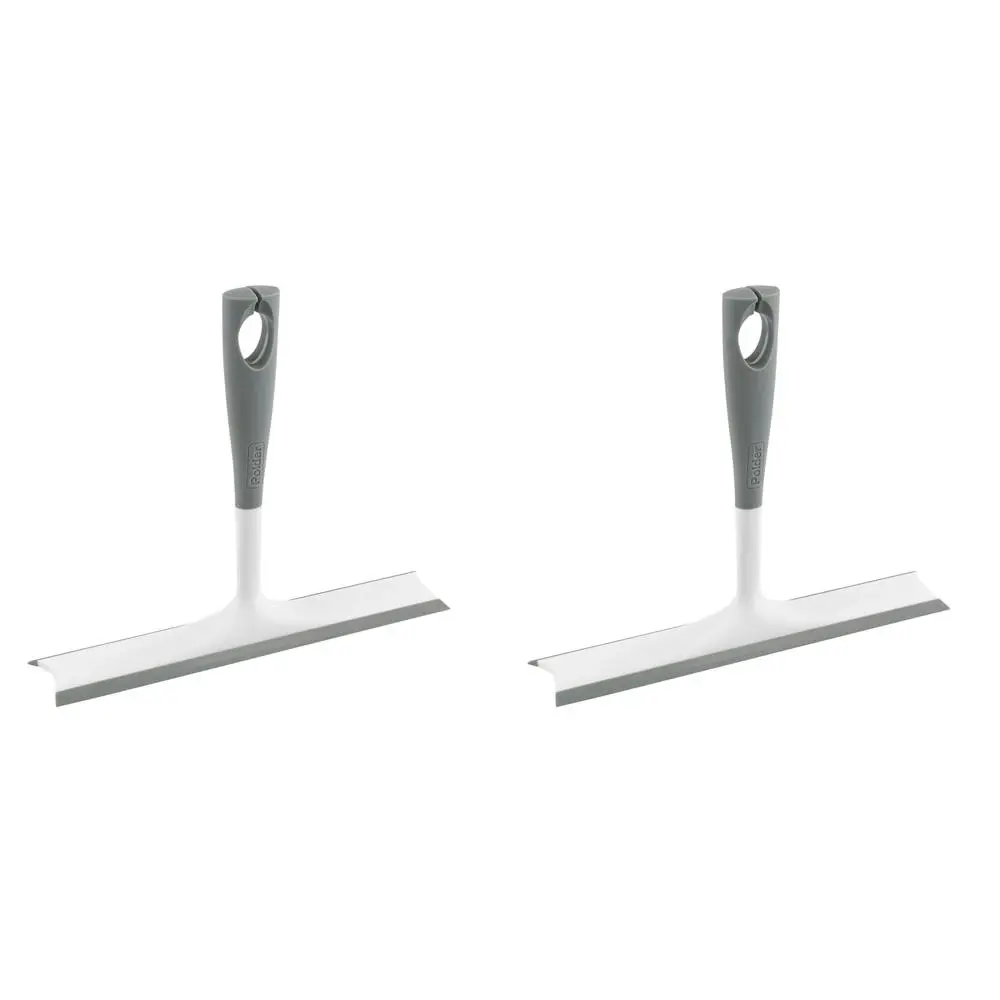 2x Polder Screen/Window Cleaner Dual-Action Squeegee Rubberized Handle Grey