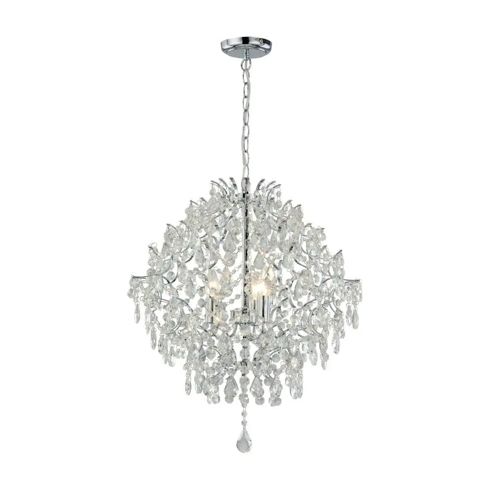 Robin Modern Classic Hanging Chandelier Lamp Light Chrome Clear Large - Home & Garden