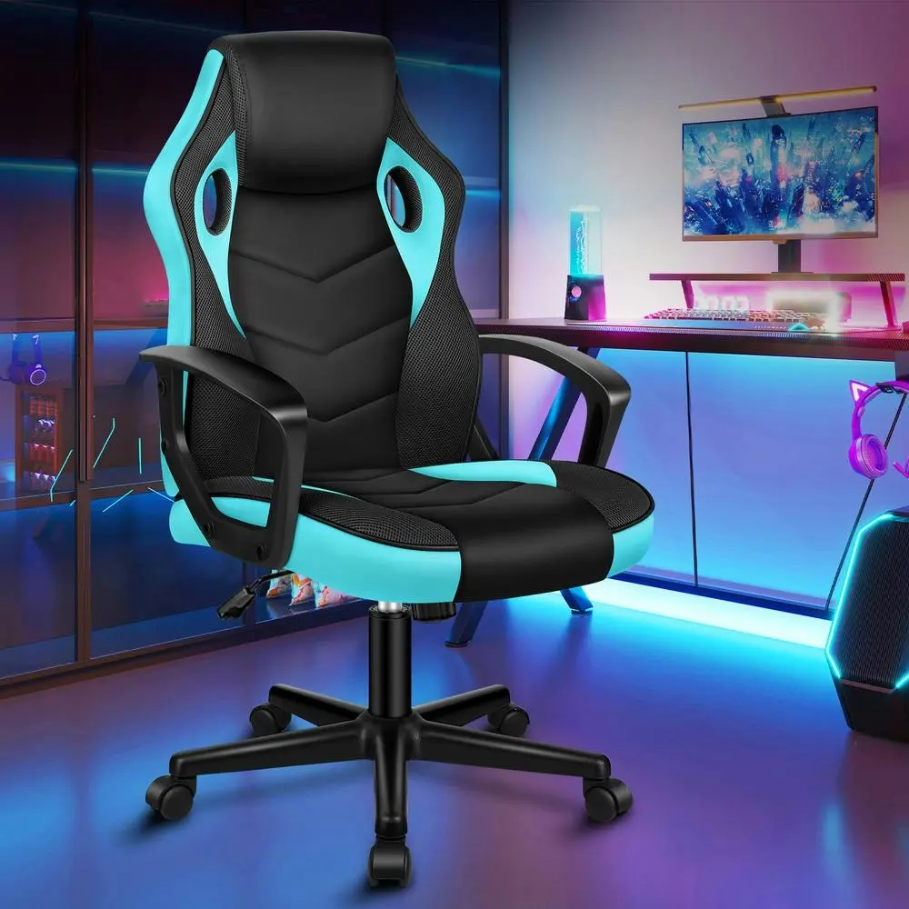 Alfordson Gaming Chair Office Executive Cyan - Save up to 70% Off Office Furniture Specials