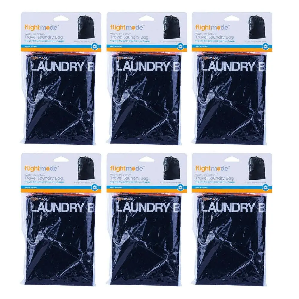 6PK Flight Mode Travel Laundry Bag Gym/Sport Water Resistant Pouch Storage Black - Home & Garden