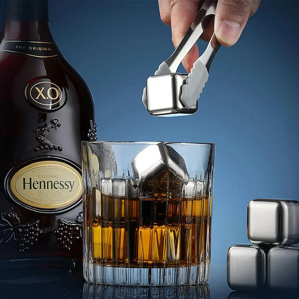 8 PCS Reusable Stainless Steel Ice Cubes For Liquor and Juice - Home & Garden