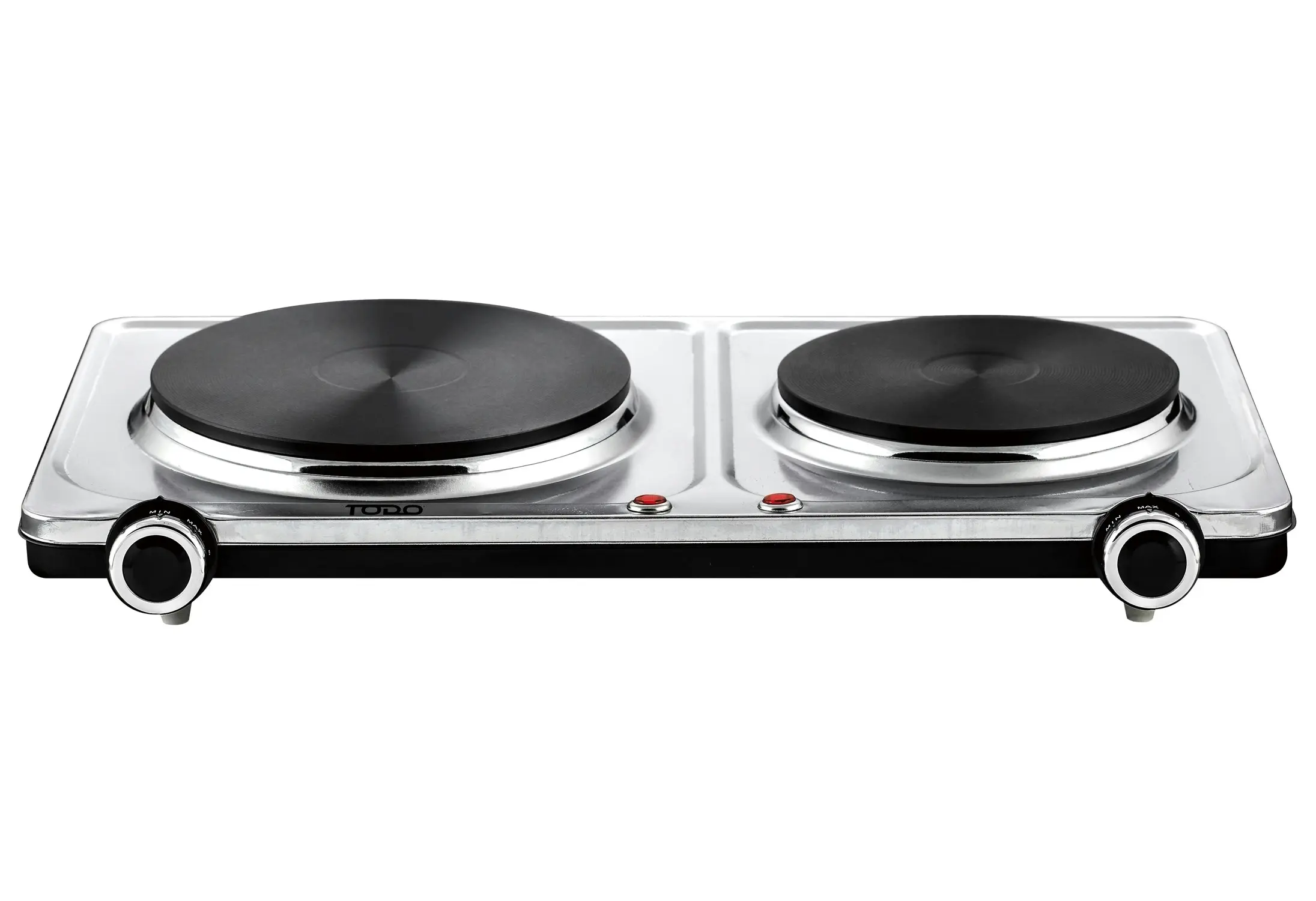 TODO 2250W Twin Hotplate Electric Cooktop Dual Plate Stainless Steel - Home & Garden