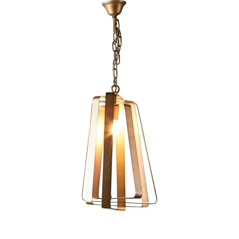 Belle Mona Iron/Metal Vale Ceiling Pendant Light Lamp Hanging Decor 50cm Brass - Home & Garden