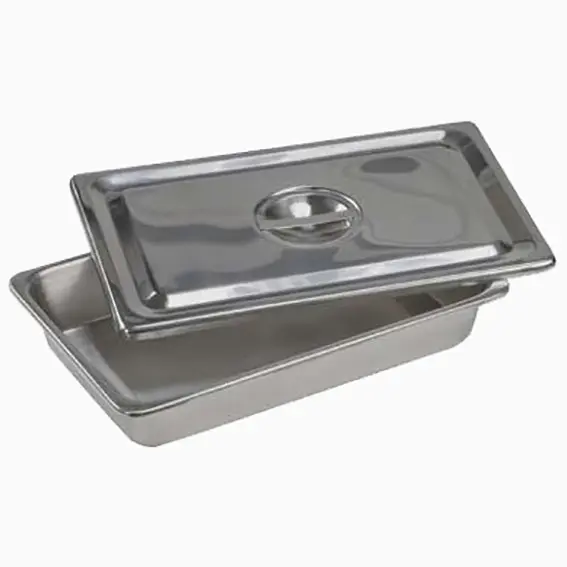 Livingstone Instrument Tray 381 x 305 x 25 mm with Cover Grade 202 - Commercial