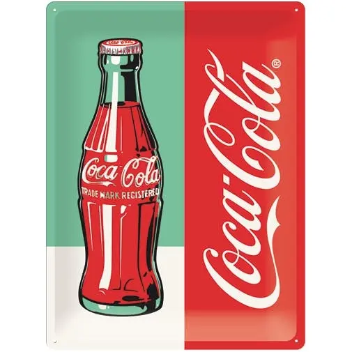 Nostalgic Art Coke Bottle Pop Art 30x40cm Large Metal Tin Sign Home Wall Decor - Home & Garden