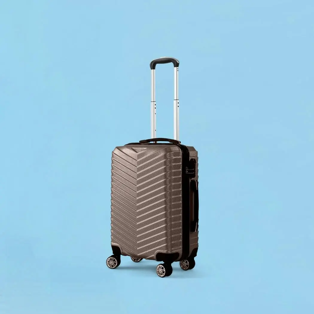 Slimbridge 20" Carry On Travel Luggage Suitcase Case Bag Lightweight TSA Coffee - Fashion