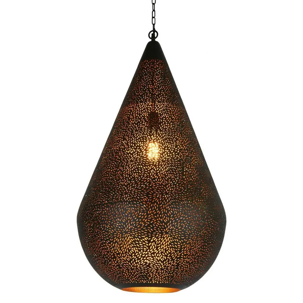 Belle Aquarius Iron Ceiling Pendant Light 90cm Hanging Lamp Decor Lrg Black - Home & Garden
