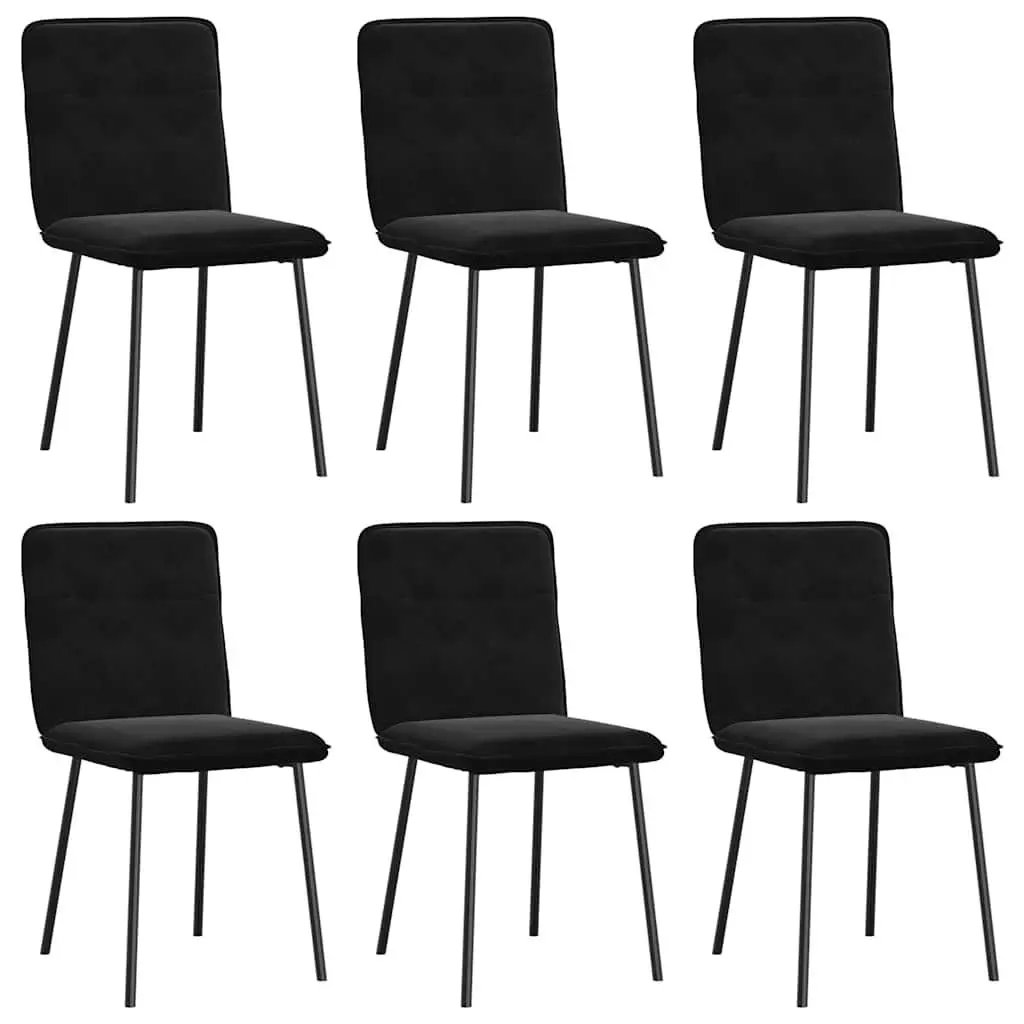 Dining Chairs 6 pcs Black Velvet 3315585 - Furniture