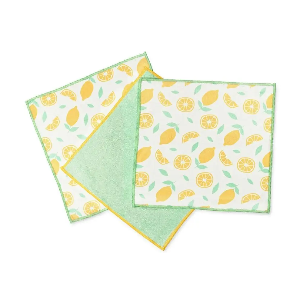 3pc Full Circle Renew 30.5cm All-Purpose Microfiber Cleaning Cloth Set Citrus