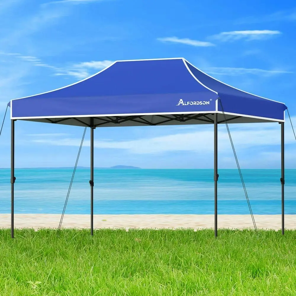 Alfordson Gazebo 3x4.5 Pop Up Tent Wedding Canopy Blue - Home & Garden