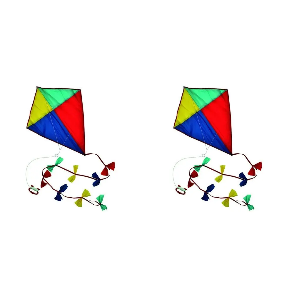 2x Legami Diamond Kite w/Tail Kids/Children Outdoor Sports Fun Play Toy 30m Cord - Toys & Games