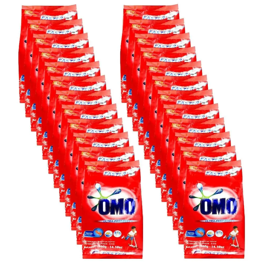 24x Omo Laundry Detergent Powder Ultra Fast Clean Hand Wash & Top Loader 400g - Home & Garden
