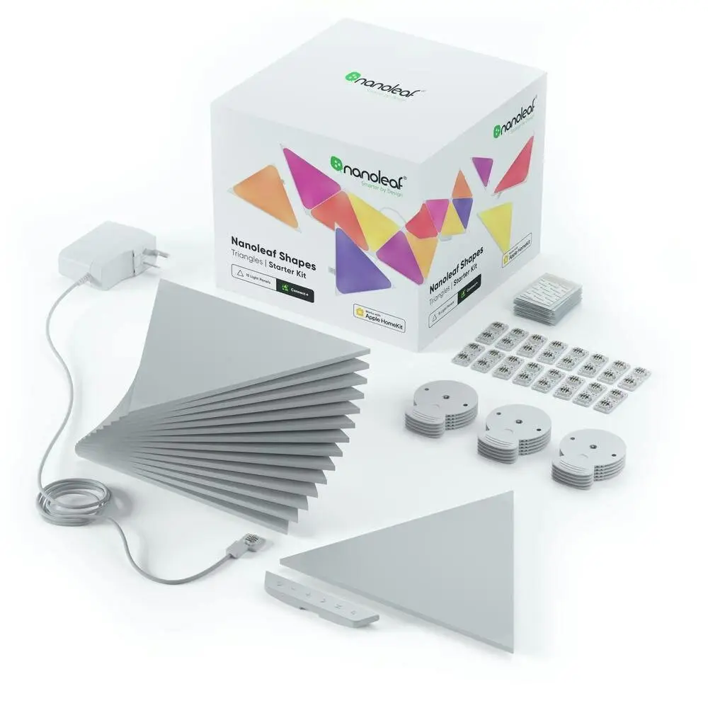 15PK Nanoleaf Shapes Triangles LED Light Panels Smart Lighting Starter Kit White - Home & Garden
