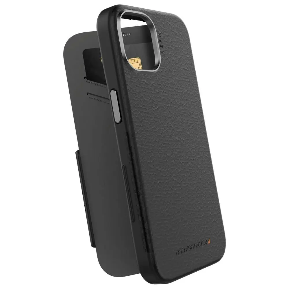 EFM Monaco Case Armour w/ ELeather/D3O 5G For iPhone 14 Plus Black/Space Grey - Electronics