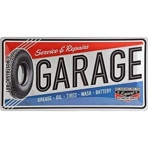 Nostalgic Art Garage 25x50cm Metal Long Sign Home/Office Wall Hanging Decor - Home & Garden