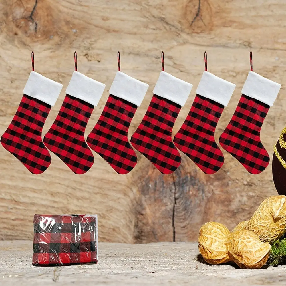 6 Pack Large Christmas Stockings for Family Xmas Holiday Season Party Decor - Home & Garden