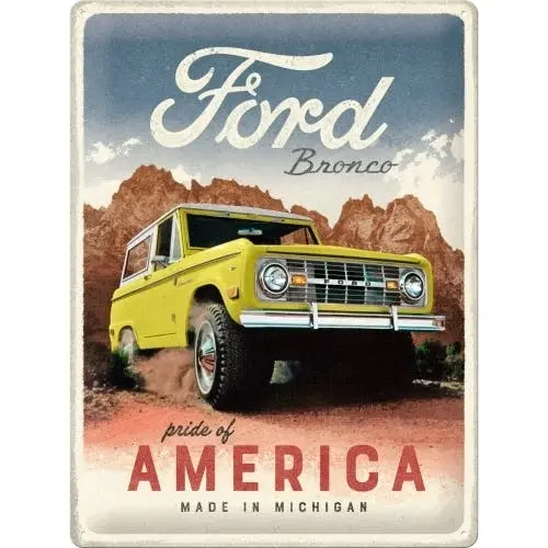 Nostalgic Art Ford Bronco Pride Of America Special Edition 30x40cm Large Sign - Home & Garden
