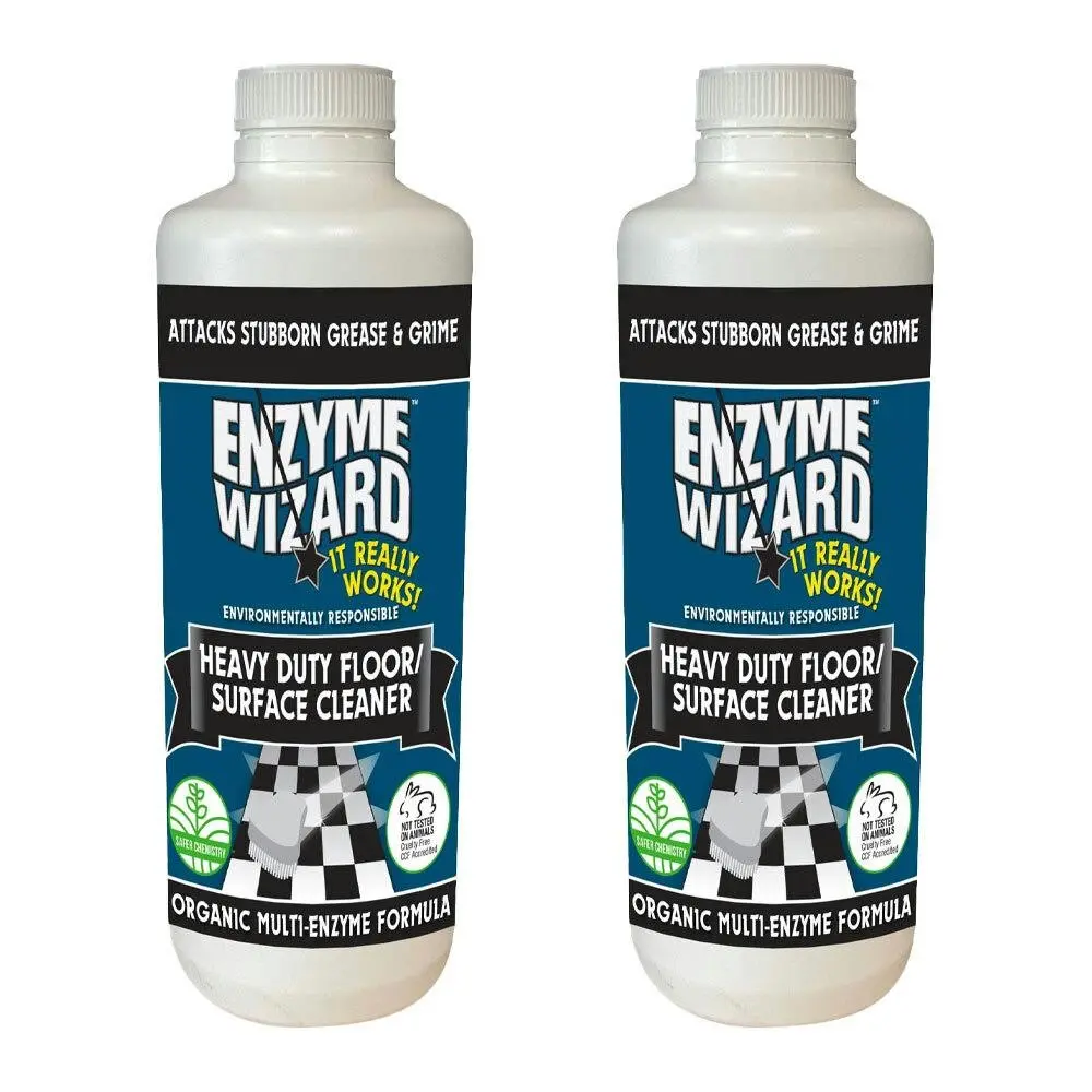 2PK Enzyme Wizard Organic Heavy Duty Floor/Surface Grease & Grime Cleaner 1L - Home & Garden