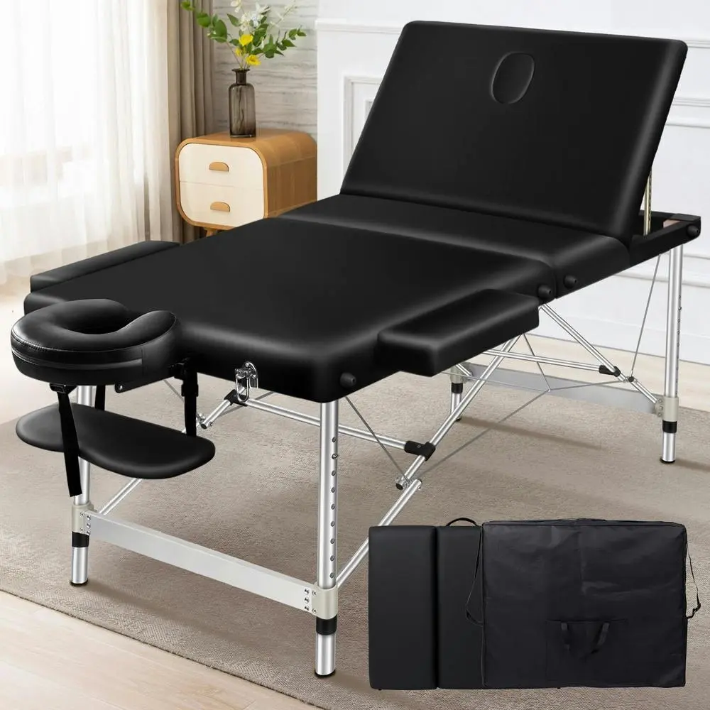 Alfordson Massage Table 3 Fold 65cm Black - Health
