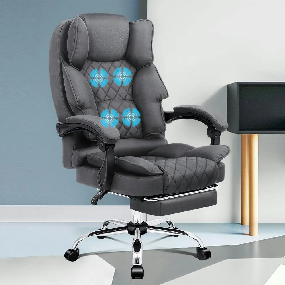Alfordson Massage Office Chair Executive Fabric Seat Grey - Furniture