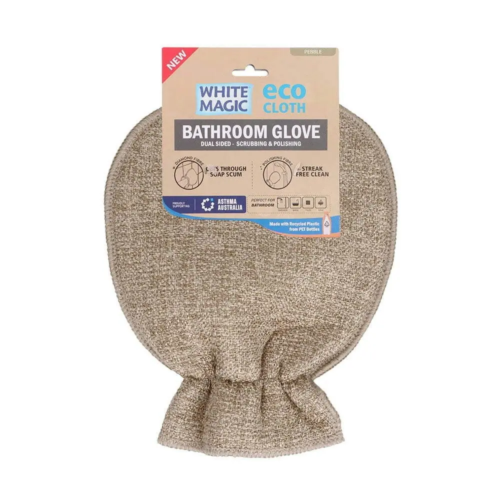 Eco Cloth Bathroom Glove Surface Cleaner Dual Sided Dirt/Grime Scrubber Pebble - Home & Garden