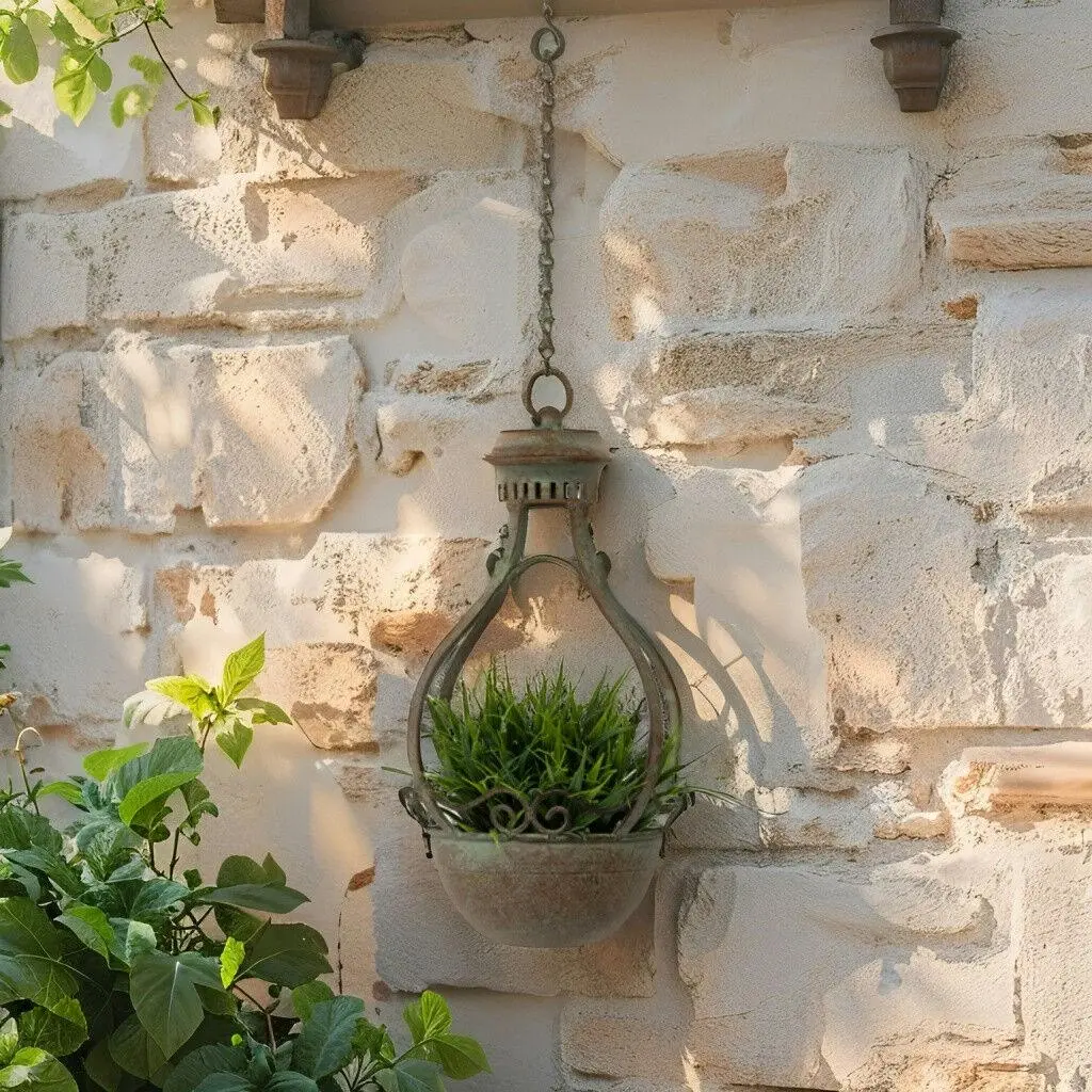 Willow & Silk Metal 57cm Hanging Antique Green Provence Classic Pot/Planter - Home & Garden