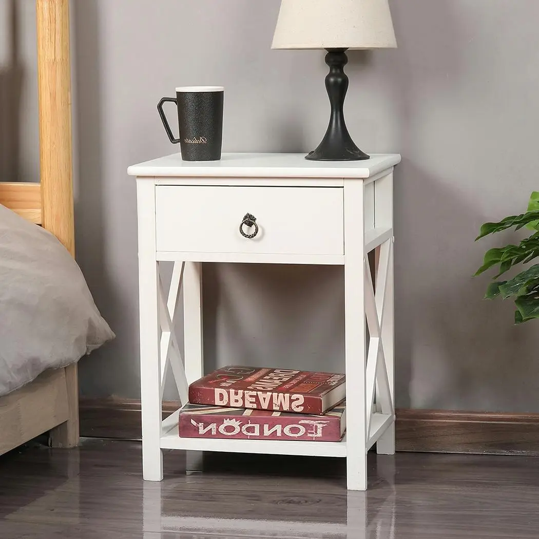 Levede 1x Bedside Tables Drawers Side End Table Storage Cabinet Nightstand - Furniture