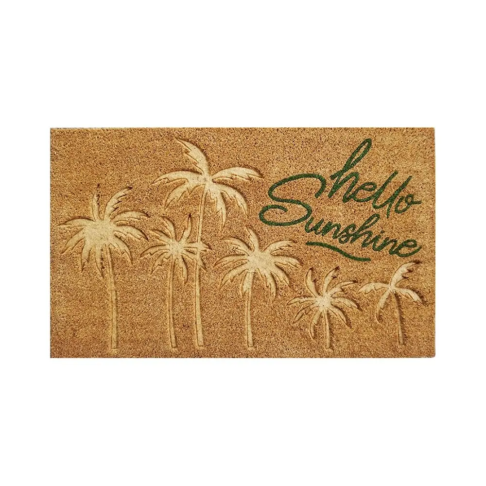 Urban 45x75cm Hello Sunshine Coir Doormat Home Door Carpet Outdoor Rug Brown - Home & Garden