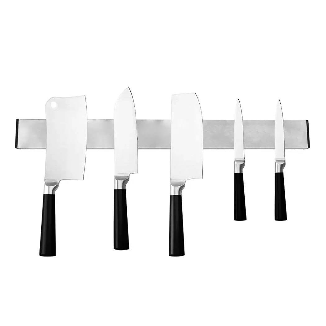 Toque Knife Holder Block Magnetic Wall Mounted Tools Rack Stainless-Steel 40cm