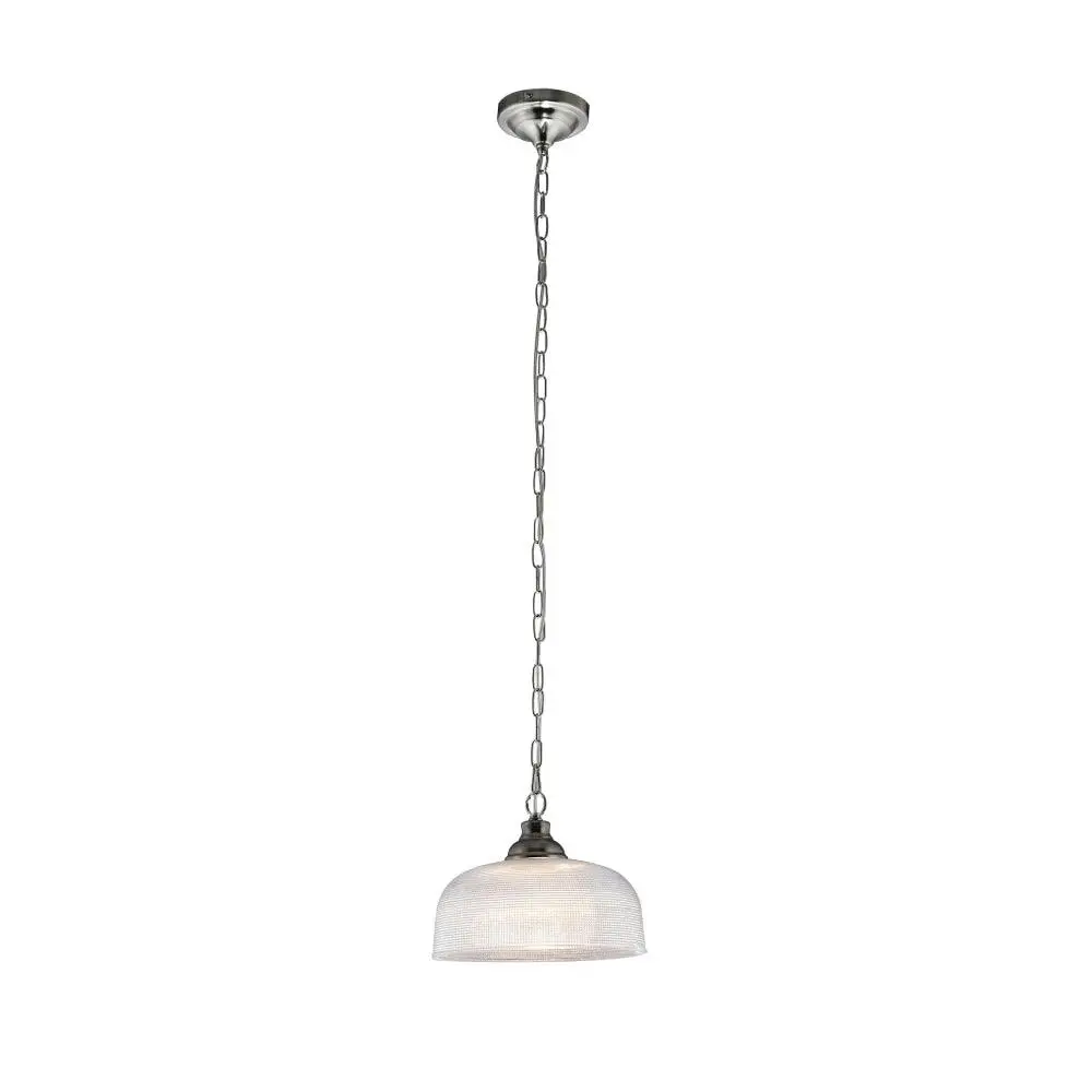 Nirvana Modern Glass Shade Pendant Lamp Light Satin Chrome - Home & Garden