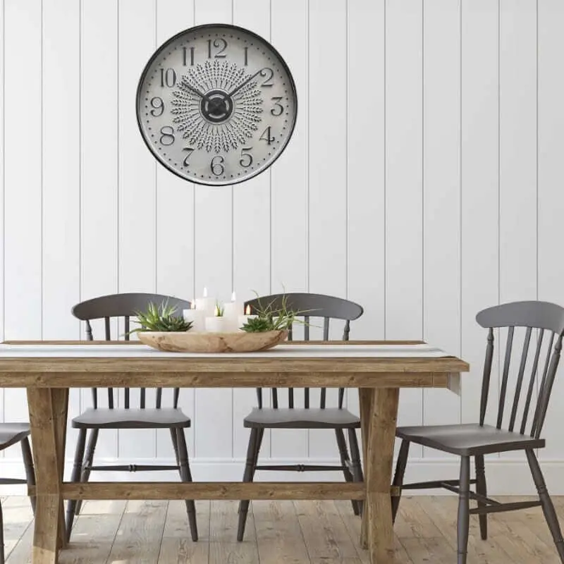 Willow & Silk Metal 71cm Large Glass Front Fleur Wall Clock - Home & Garden