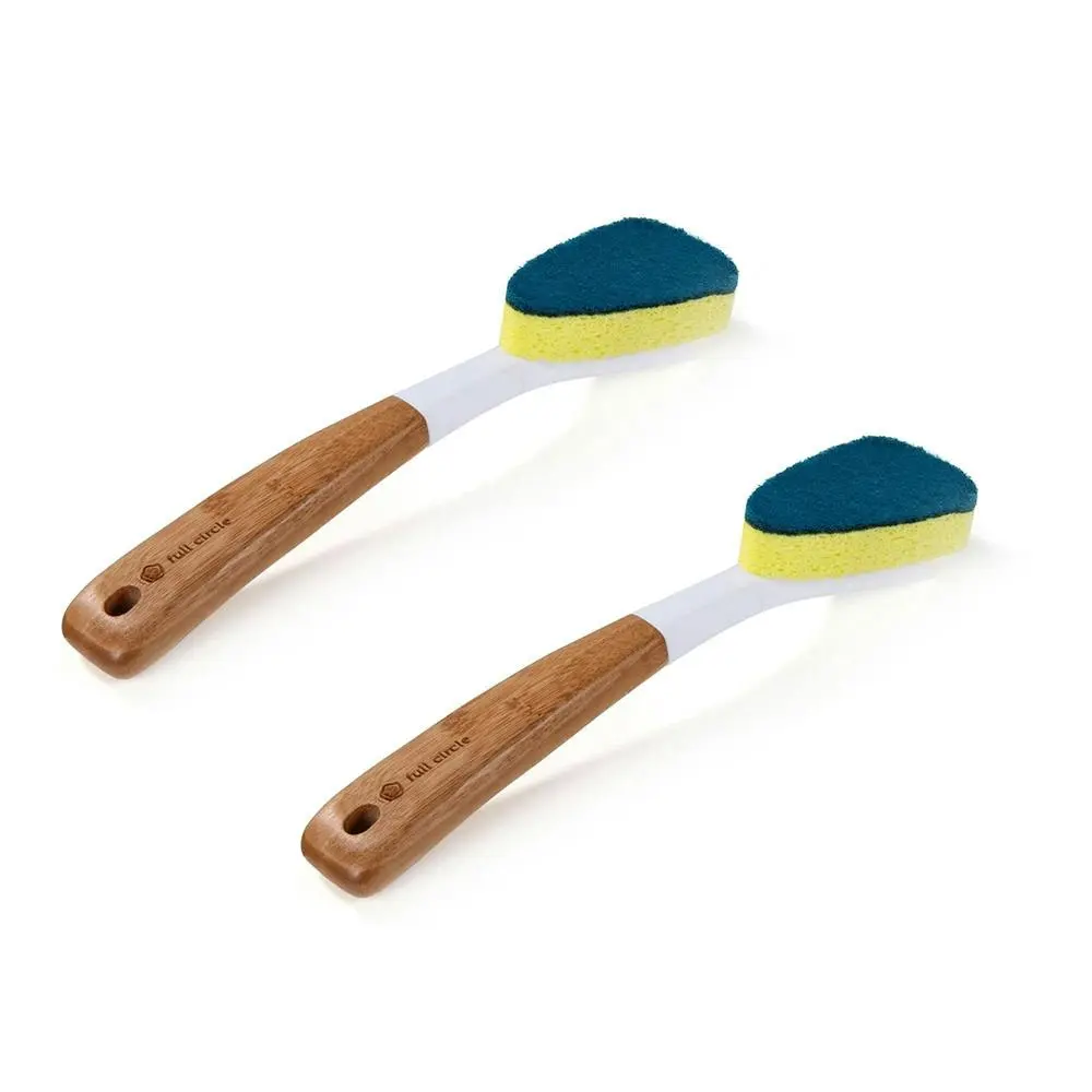 2x Full Circle Laid Back 2 Kitchen Plate/Dish Washing Sponge Triangle w/ Handle - Home & Garden