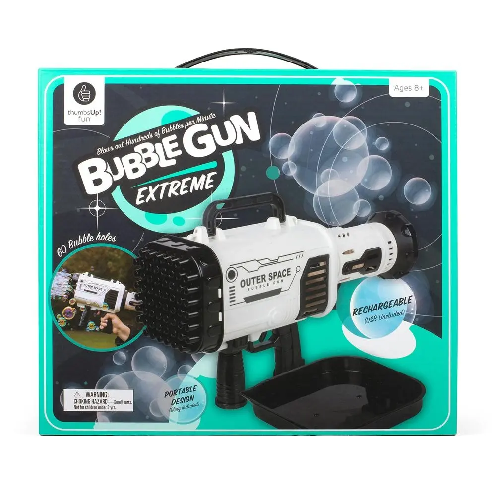 Thumbs Up Rechargeable Extreme Bubble Launcher Gun w/USB White/Black 3y+ - Toys & Games